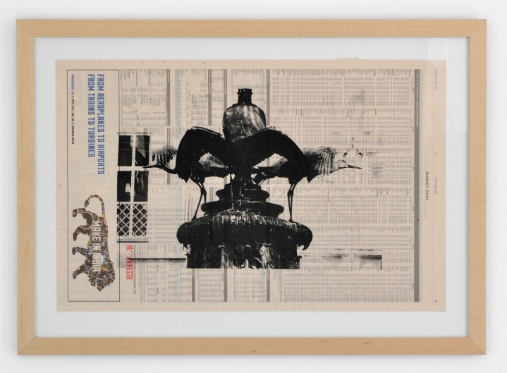 Stork Fountain - Screen Print on Financial Times (2015)